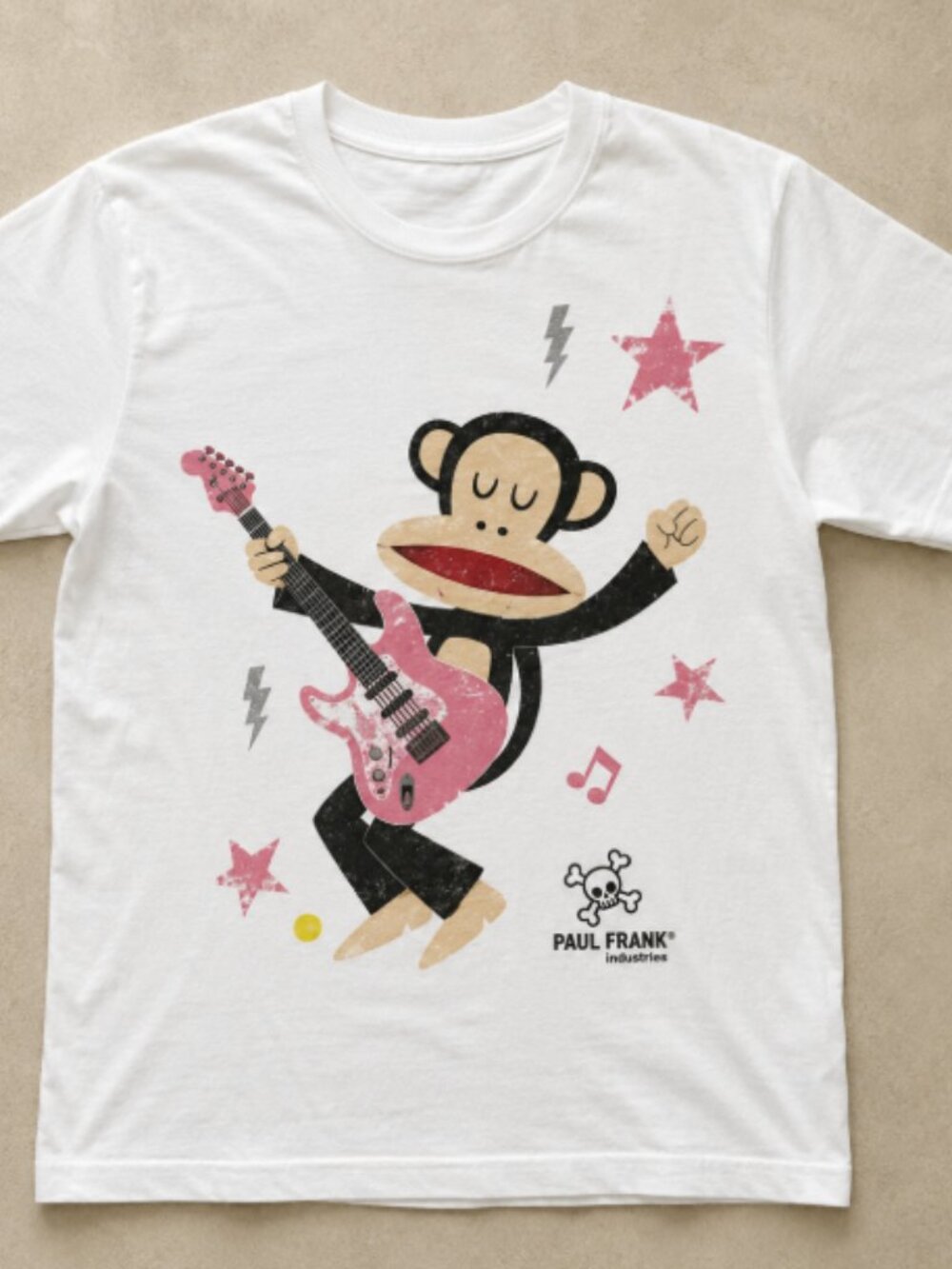 Y2K Paul Frank Monkey Guitar graphic t-shirt